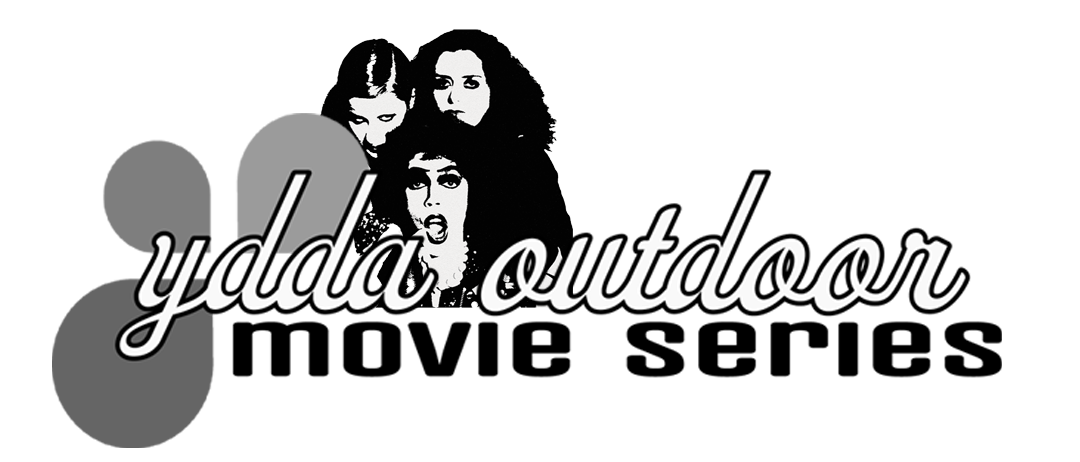 DDA outdoor movie series logo with rocky horror characters